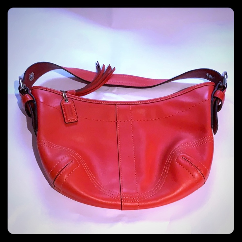 COACH Vintage Red Leather S Soho Hobo Shoulder Bag